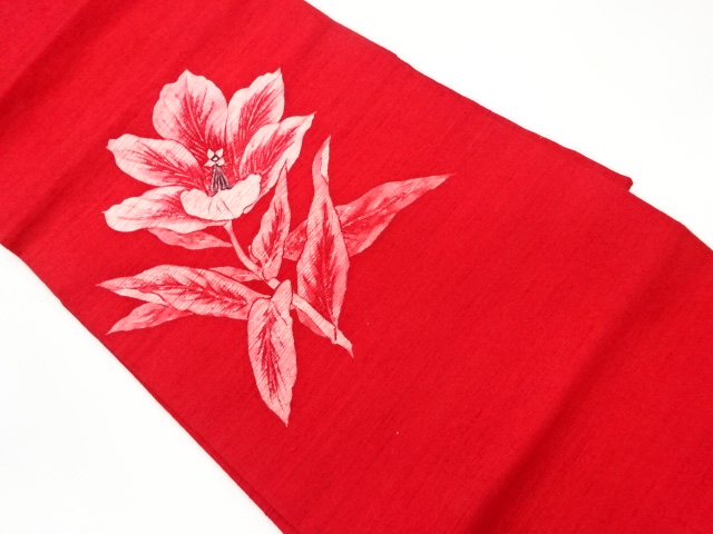 リサイクル　作家物　手織り紬花模様名古屋帯